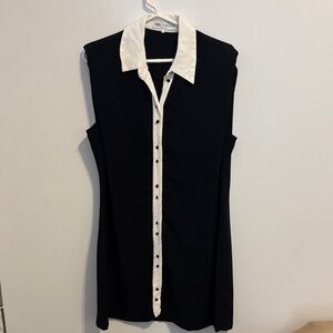 Zara Contrast Black and White Sleeveless Dress